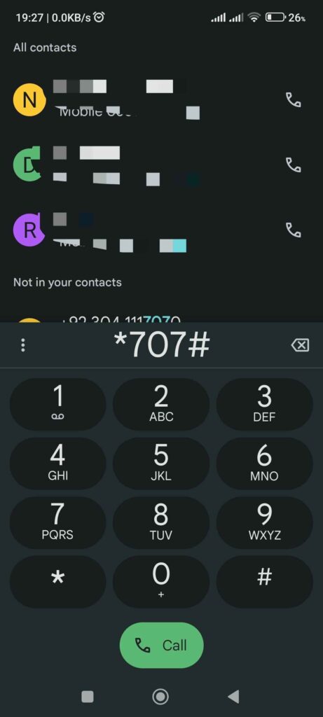 Jazz monthly call package code 70 rupees 